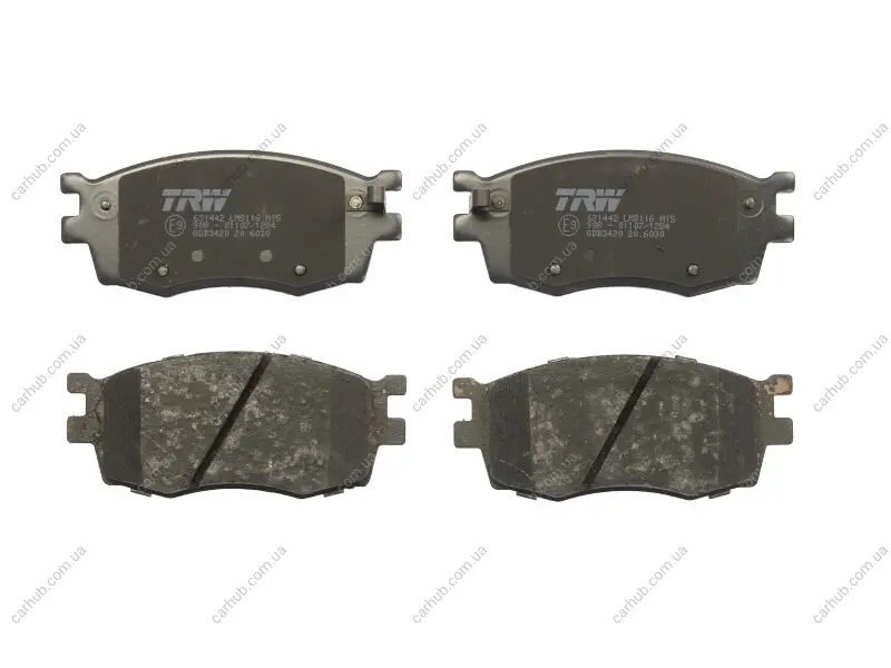 Комплект гальмівних колодок передн, HYUNDAI ACCENT III, I20 I KIA RIO II 1.2-1.6 03.05-08.14 TRW GDB3420 (фото 1)