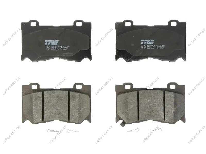 Комплект гальмівних колодок передн, INFINITI FX, G, M, M37, Q50, Q60, Q70, QX70 NISSAN 370Z 2.0-5.6 09.07- TRW GDB3505 (фото 1)