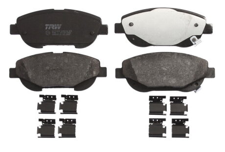 Комплект гальмівних колодок передн (з комплектуючими), TOYOTA AVENSIS, VERSO 2.0D/2.2D 11.08-10.18 TRW GDB3518