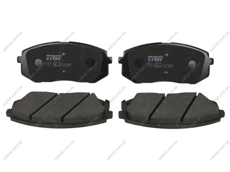 Комплект гальмівних колодок передн, HYUNDAI I40 I, I40 I CW, IX35, KONA, SONATA VII, TUCSON KIA CEED, OPTIMA, PROCEED, SOUL II, SPORTAGE III, SPORTAGE IV, XCEED 1.0-Electric 08.09- TRW GDB3530 (фото 1)