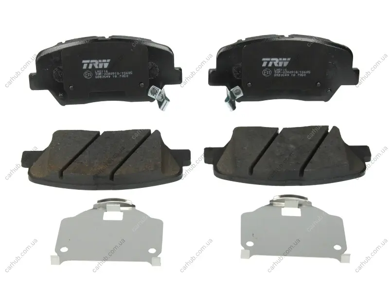 Комплект гальмівних колодок передн, HYUNDAI ELANTRA V, I30, VELOSTER KIA CARENS IV, CEE\'D, CERATO III, CERATO KOUP III, PRO CEE\'D, SORENTO II 1.0-2.4 11.09- TRW GDB3549 (фото 1)