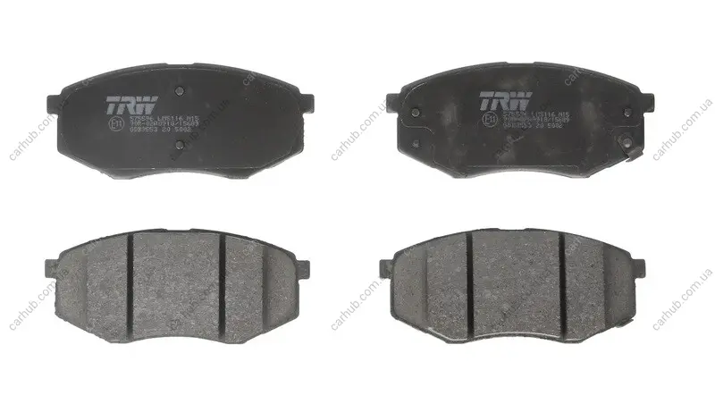 Комплект гальмівних колодок передн, HYUNDAI IX20, SONATA VI, SONATA VII KIA SOUL II 1.4-2.4 06.09-12.19 TRW GDB3553 (фото 1)