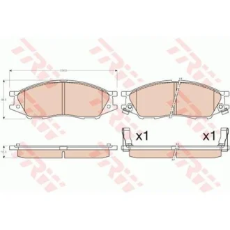 Комплект гальмівних колодок передн, NISSAN ALMERA CLASSIC, ALMERA II 1.5-2.2D 01.00- TRW GDB3563