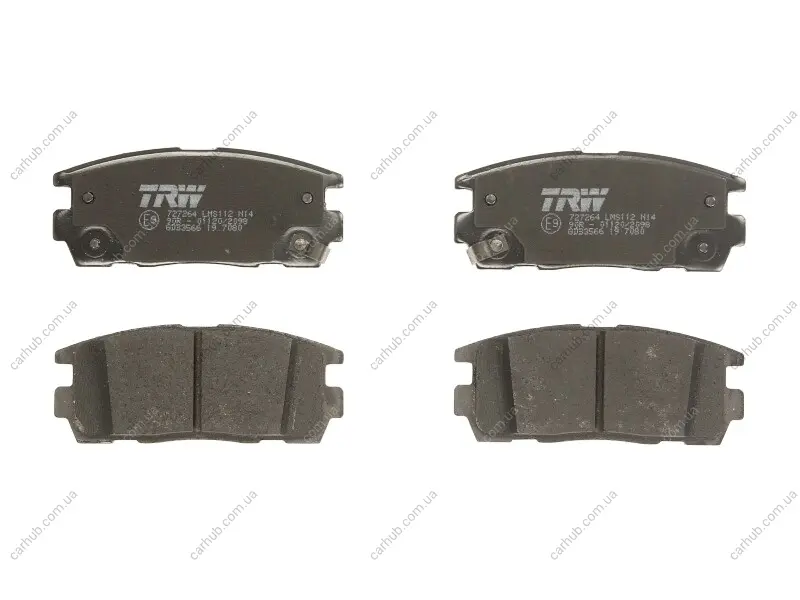 Комплект гальмівних колодок задн (з комплектуючими), CHEVROLET CAPTIVA, EQUINOX HYUNDAI TERRACAN OPEL ANTARA A 2.0D-3.4 11.01- TRW GDB3566 (фото 1)