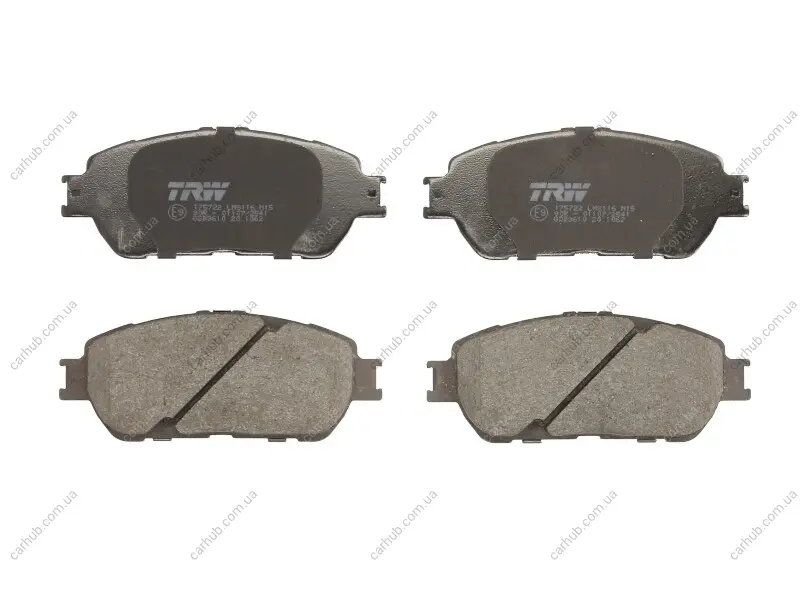 Комплект гальмівних колодок передн, LEXUS ES TOYOTA ALPHARD I, AVALON, CALDINA, CAMRY, PREVIA II, SIENNA, SOLARA, TACOMA 2.0-4.0 02.00- TRW GDB3610 (фото 1)