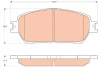 Комплект гальмівних колодок передн, LEXUS ES TOYOTA ALPHARD I, AVALON, CALDINA, CAMRY, PREVIA II, SIENNA, SOLARA, TACOMA 2.0-4.0 02.00- TRW GDB3612 (фото 1)