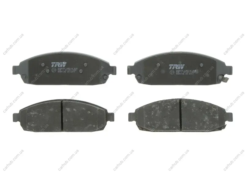 Комплект гальмівних колодок передн, JEEP COMMANDER, GRAND CHEROKEE II, GRAND CHEROKEE III 2.7D-5.7 10.04-10.11 TRW GDB4136 (фото 1)