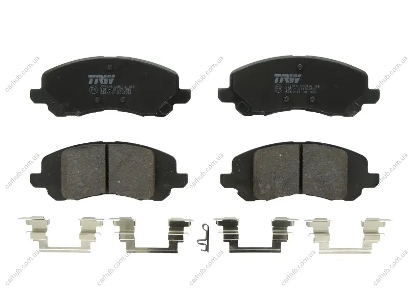 Комплект гальмівних колодок передн (з комплектуючими), CHRYSLER 200, SEBRING DODGE CALIBER JEEP COMPASS, PATRIOT MITSUBISHI ECLIPSE IV 1.8-3.8 04.05- TRW GDB4141 (фото 1)