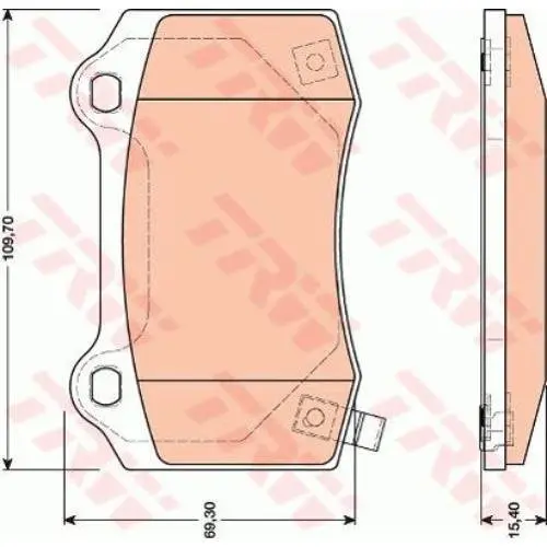 Комплект гальмівних колодок задн, CHEVROLET CAMARO CHRYSLER 300C DODGE CHALLENGER, CHARGER HYUNDAI GENESIS JEEP GRAND CHEROKEE, GRAND CHEROKEE II, GRAND CHEROKEE III 2.0-Electric 04.99- TRW GDB4171 (фото 1)