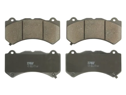 Комплект гальмівних колодок передн, CHEVROLET CAMARO, CORVETTE DODGE CHALLENGER JEEP GRAND CHEROKEE, GRAND CHEROKEE IV NISSAN GT-R 2.0-6.4 12.07- TRW GDB4450
