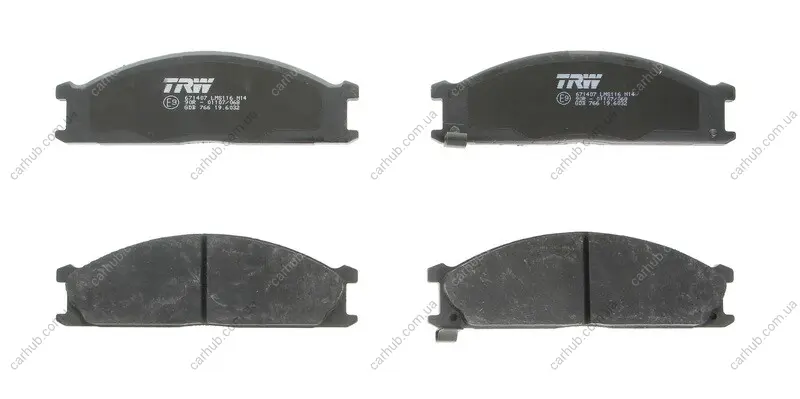 Комплект гальмівних колодок передн, NISSAN NAVARA, NP300, PATHFINDER I, PATHFINDER II, PICK UP, TERRANO I, URVAN, VANETTE SUBARU SVX 1.5-3.3 01.83- TRW GDB766 (фото 1)