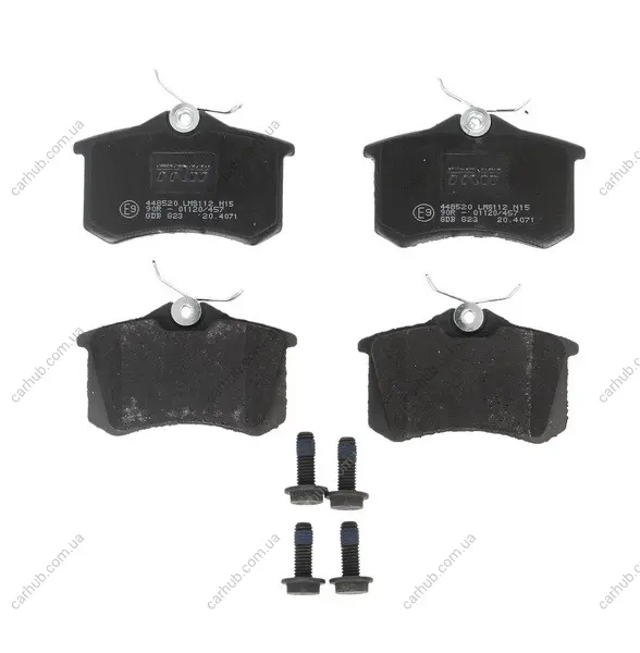 Комплект гальмівних колодок задн, AUDI A4 B5, A4 B6, A4 B7, A6 C5, ALLROAD C5 CITROEN C2, JUMPY II MG MG 350, MG 5 NISSAN MICRA III, NOTE PEUGEOT 405 I, 405 II, 605, 807 1.0-Electric 08.83- TRW GDB823 (фото 1)