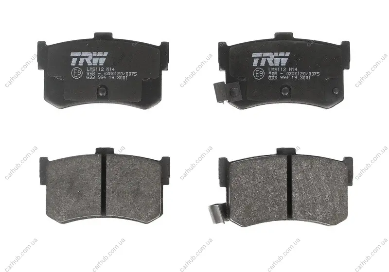 Комплект гальмівних колодок задн, ACURA LEGEND HONDA LEGEND I HYUNDAI SONATA III ROVER 800 1.8-3.0 01.86-06.98 TRW GDB994 (фото 1)