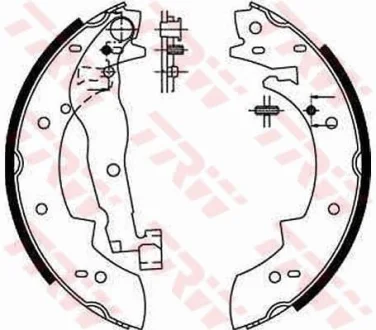 Гальмівна колодка VOLVO 340-360 ALFA ROMEO 33 BMW 3 (E30) PEUGEOT 204, 205 I, 304, 305 I, 405 I, 405 II RENAULT 16, 18, 18 VARIABLE, 20, 21, 25, 30, 5, CLIO I 1.0-Electric 09.65-12.00 TRW GS6190