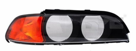 Фото скло фари з ущільненням Лів (помаранчевий поворотник) BMW 5 E39 11.95-09.00 TYC 200380LA2 Скло фари з ущільненням Лів (помаранчевий поворотник) BMW 5 E39 11.95-09.00 TYC 200380LA2