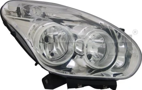 Фара прав (H1/H7, електричн, з мотором, колір відбивача: хром) FIAT DOBLO II OPEL COMBO D 02.10-06.18 TYC 2012425052