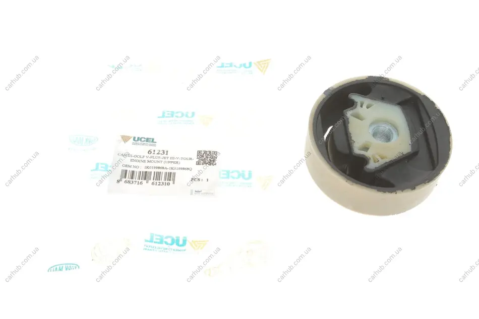 Подушка двигуна (верхня) VW Golf V/VI/Caddy III 1.2-2.0TDI 03- (з різьбою) UCEL UC-EL 61231 (фото 1)