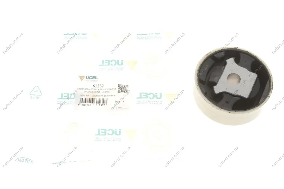 Подушка двигуна (задня/нижня) VW Caddy III 1.9/2.0TDi 03- (без різьби) UCEL UC-EL 61232 (фото 1)