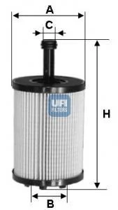 Фільтр оливи UFI 2502300
