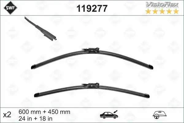 Щітки склоочисника (600/450мм) BMW 4 (F32/F36/F33/F82/F83) 13- SWF Valeo 119277 (фото 1)