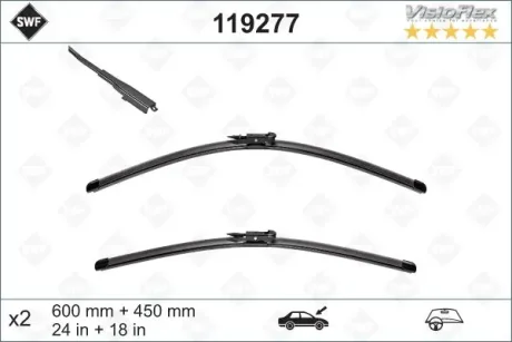 Щітки склоочисника (600/450мм) BMW 4 (F32/F36/F33/F82/F83) 13- SWF Valeo 119277