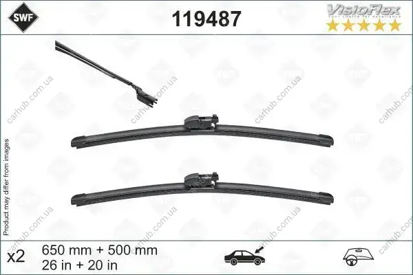 Щітки склоочисника (650/500 мм) BMW X3 (G01/F98)/Jaguar E-Pace 17- Valeo 119487 (фото 1)