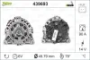 Генератор (14В, 80А, новий) CITROEN C2, C2 ENTERPRISE, C3 I, C3 II, C3 PLURIEL, C4, C4 I, C-ELYSEE PEUGEOT 1007, 206, 207, 301, 307 1.1-1.6LPG 09.98- Valeo 439693 (фото 1)