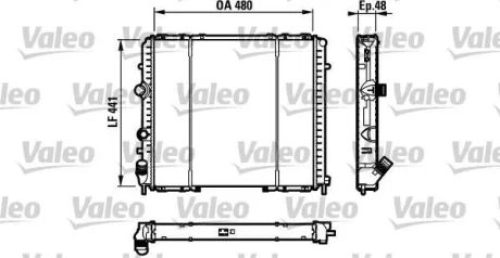 Радіатор двигуна RENAULT KANGOO, KANGOO EXPRESS 1.5D/1.9D/Electric 08.97- Valeo 732072