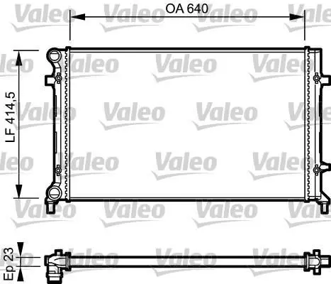 Радіатор двигуна AUDI A3 SEAT ALTEA, ALTEA XL, LEON, TOLEDO III SKODA OCTAVIA I, OCTAVIA II, YETI VW CADDY III, CADDY IV, EOS, GOLF PLUS V, GOLF V, GOLF VI, JETTA III 1.4-2.5 08.00-09.20 Valeo 734332 (фото 1)