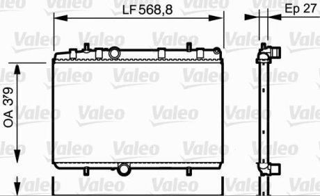 Радіатор охолодження Citroen Berlingo/Peugeot Partner 1.6 HDi/1.2 PureTech/1.6 VTi 05-15 Valeo 734338