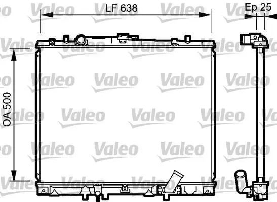 Радіатор двигуна MITSUBISHI L200, PAJERO SPORT I 2.5D 11.98- Valeo 734424 (фото 1)