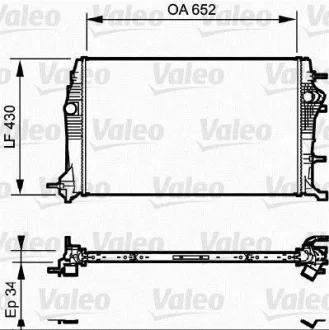Радіатор двигуна RENAULT GRAND SCENIC III, SCENIC III 1.6D/2.0/2.0D 12.08-09.16 Valeo 735181