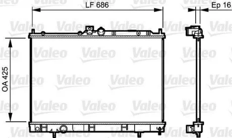 Радіатор двигуна (мкпп) MITSUBISHI OUTLANDER I 2.0/2.4 01.02-09.07 Valeo 735201
