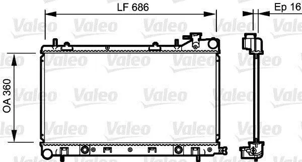 Радіатор двигуна SUBARU FORESTER 2.0/2.5 06.02-10.12 Valeo 735209 (фото 1)