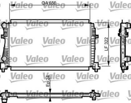 Радіатор двигуна AUDI A3, Q2 SEAT ATECA, LEON, LEON SC, LEON ST SKODA OCTAVIA III, YETI VW GOLF ALLTRACK VII, GOLF SPORTSVAN VII, GOLF VII, T-ROC, TOURAN 1.0/1.2/1.6D 08.12- Valeo 735557