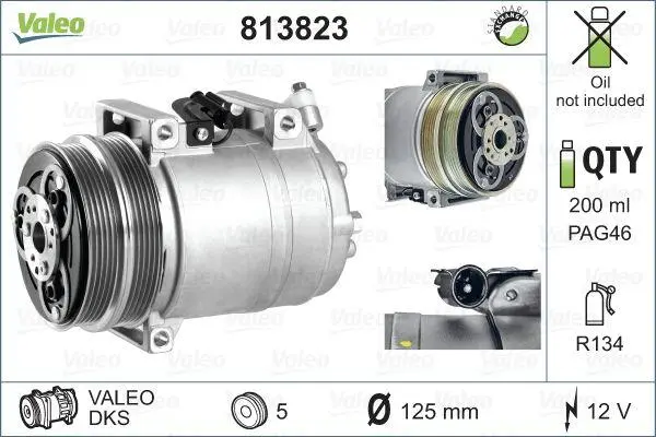 Компресор кондиціонера FOCUS 1.4-2.5 04-12 RE-GEN Valeo 813823 (фото 1)