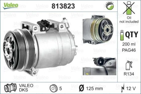 Компресор кондиціонера FOCUS 1.4-2.5 04-12 RE-GEN Valeo 813823