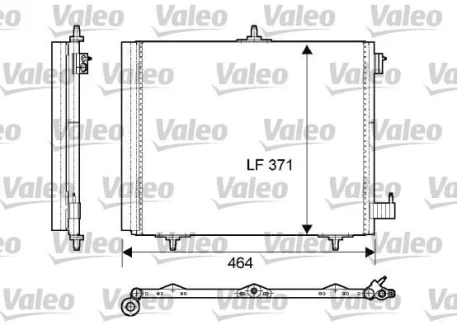Радіатор кондиціонера CITROËN C4/PEUGEOT 208 1.0-1.6 12- Valeo 814095