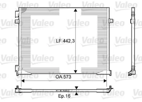 Радіатор кондиціонера OPEL VIVARO A RENAULT TRAFIC II 1.9D-2.5D 02.01- Valeo 814172