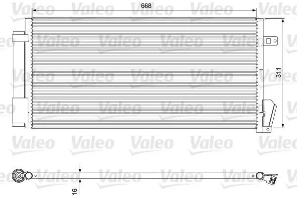 Радіатор кондиціонера DOBLO/COMBO 1.3-2.0 10- Valeo 814377 (фото 1)
