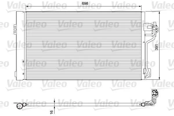 Радіатор кондиціонера Vito/Viano 2.0-3.5CDI 03- Valeo 814391 (фото 1)