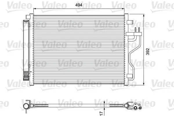 Радіатор кондиціонера SPORTAGE 2.0 CRDi 10-15 Valeo 814396 (фото 1)