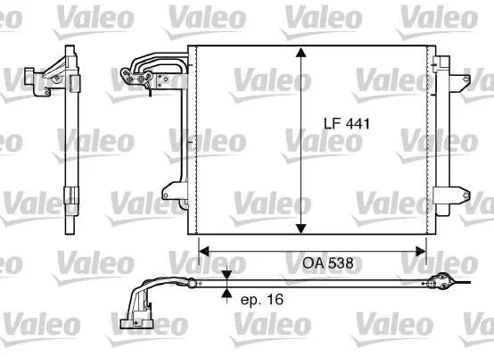 Радіатор кондиціонера (з осушувачем) VW CADDY III, TOURAN 1.4-2.0D 02.03-05.15 Valeo 817806 (фото 1)