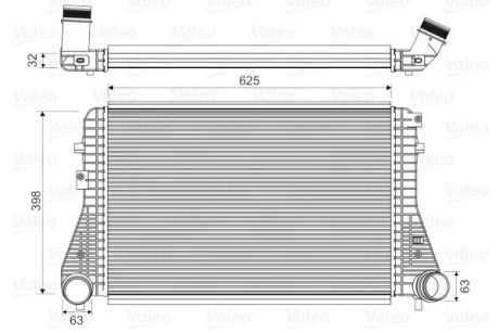 Інтеркулер AUDI A3, TT SEAT ALTEA, ALTEA XL, LEON SKODA OCTAVIA II, SUPERB II, YETI VW BEETLE, CADDY ALLTRACK IV, CADDY III, CADDY IV, EOS, GOLF PLUS, GOLF PLUS V, GOLF VI 1.4-2.0D 02.03-09.20 Valeo 818674