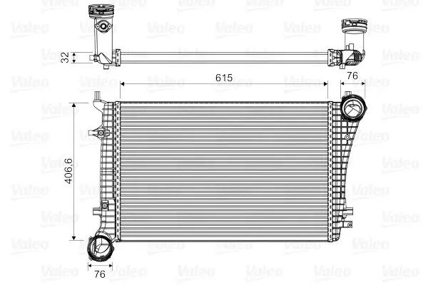 Інтеркулер AUDI A3 SEAT ALTEA, ALTEA XL, LEON, TOLEDO III SKODA OCTAVIA II, SUPERB II VW CADDY III, EOS, GOLF PLUS V, GOLF V, JETTA III, PASSAT B6, SCIROCCO III, TOURAN 1.4-2.0D 05.03-11.17 Valeo 818675 (фото 1)
