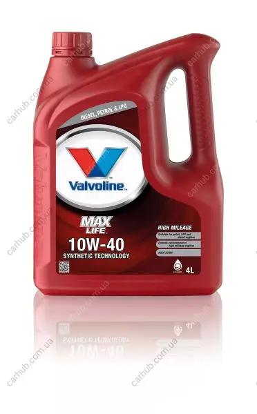 Моторна олива MAXLIFE (4L) 10W40 API CF SM SN ACEA A3 B4 MB 229.3 VALVOLINE MAXLIFE 10W40 4L (фото 1)