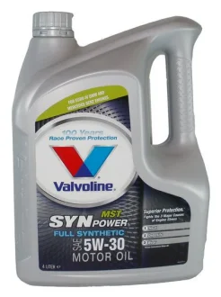 Моторна олива SYNPOWER (4L) 5W30 API SP ACEA C2 C3 BMW LL-04 MB 229.31 MB 229.51 MB 229.52 OPEL OV0401547-D30 OPEL OV0401547-G30 VW 505.00 VW 505.01 VALVOLINE SYNPOWER MST C3 5W30 4L