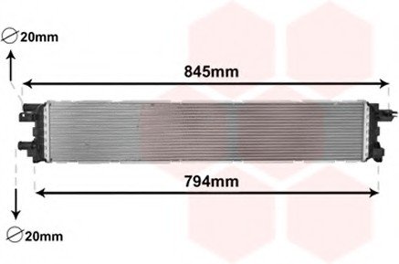 Радіатор охолодження Audi A4-A8/Q5 2.0D-4.0 07-18 Van Wezel 03002366