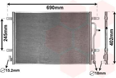 Радіатор кондиціонера Audi A4/A6 1.6-4.2 00-09 Van Wezel 03005199