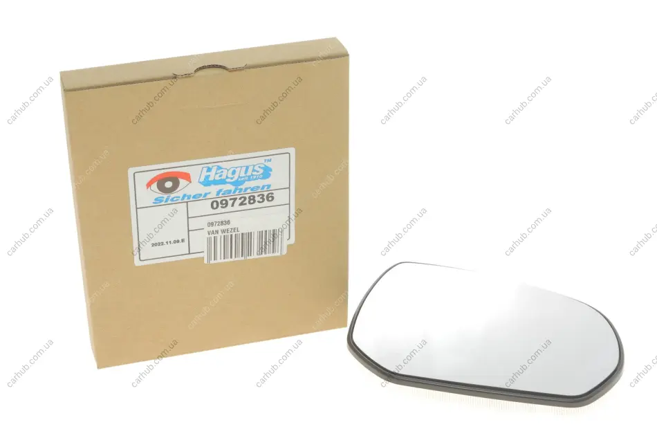 Скло дзеркала (з підігрівом) Citroen C3/C4 06- (R) VAN WEZEL Van Wezel 0972836 (фото 1)